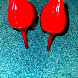 Size 5 1/2, Red, Stiletto, Platform Heels